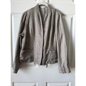 Eileen Fisher Organic Linen Cotton Textured Blazer Jacket Est Size Petite Medium